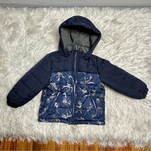 OshKosh B’gosh 4T Navy Blue Dinosaur Winter Jacket